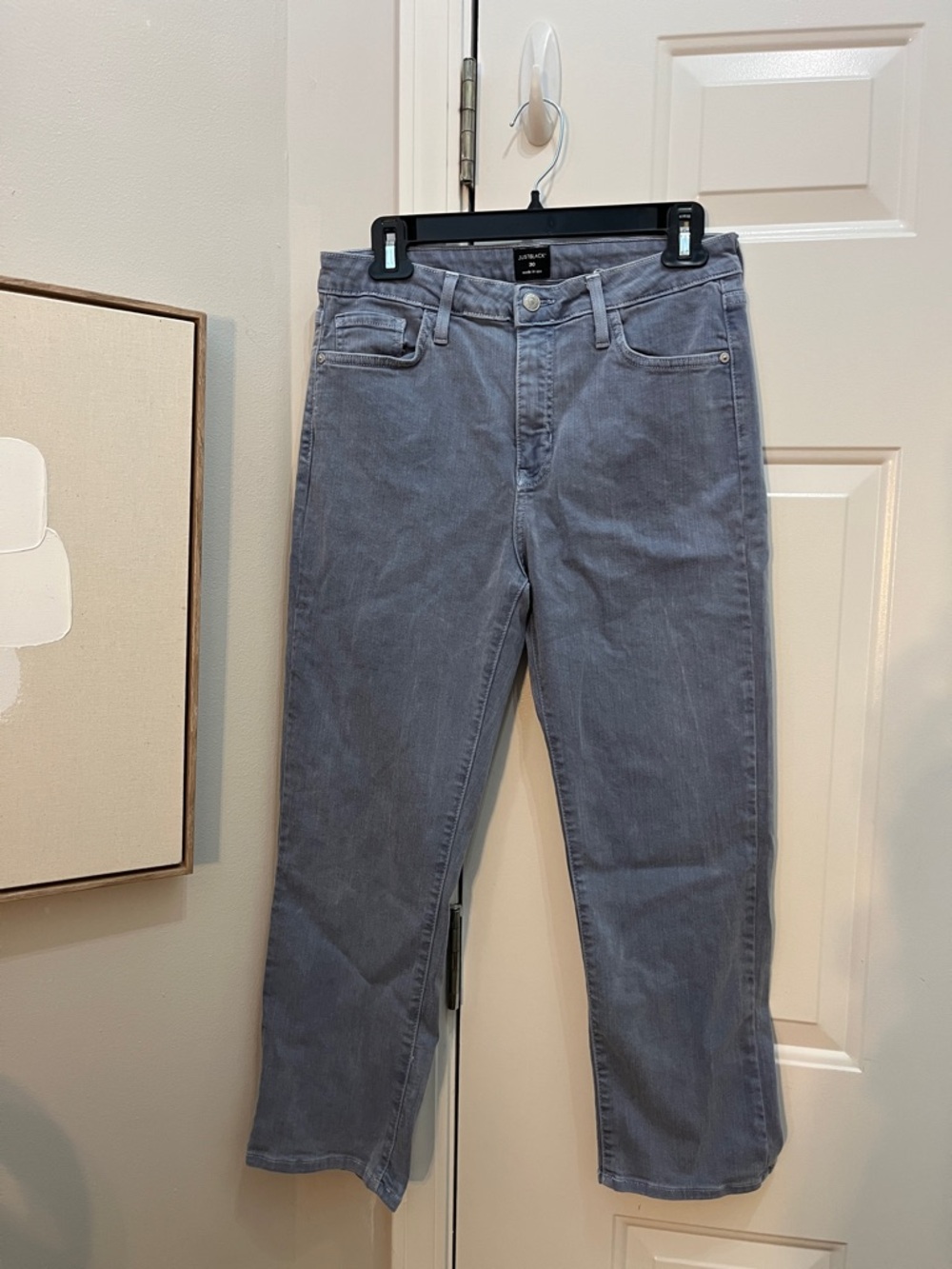 Just Black Washed Blue Gray Straight Jeans size 12 USA